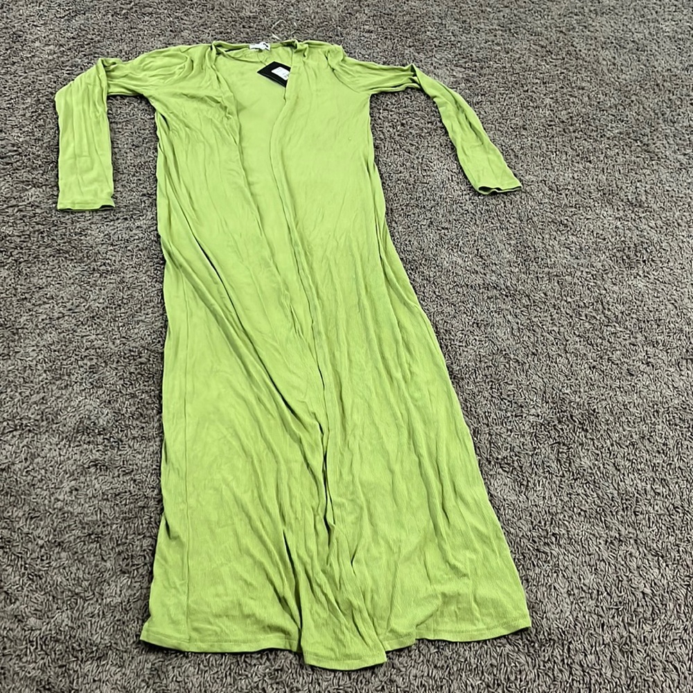 Green long jacket fashion nova size small